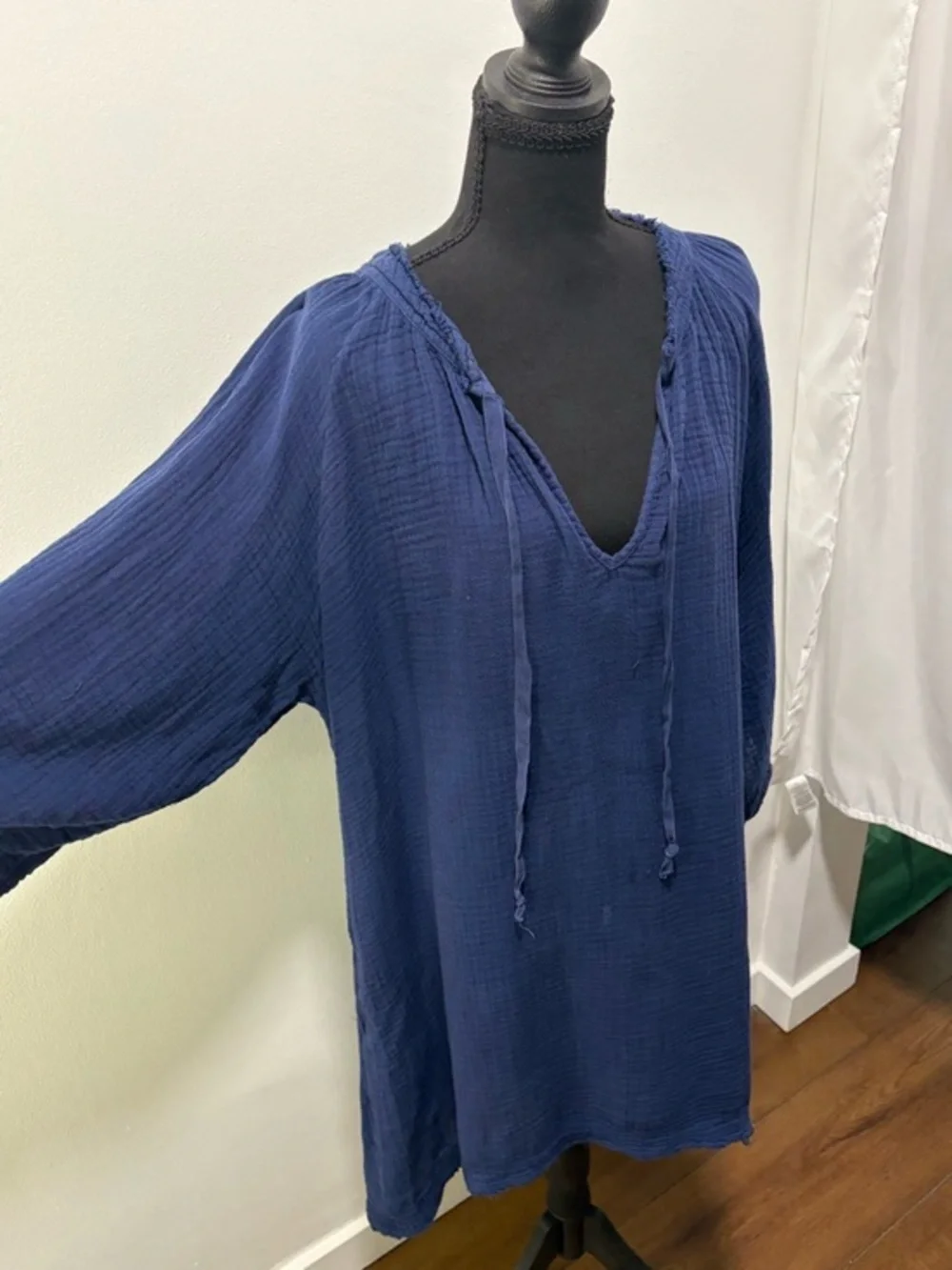 9seed Joshua Tree Caftan Pacific Blue‎ Gauze Dress P/S